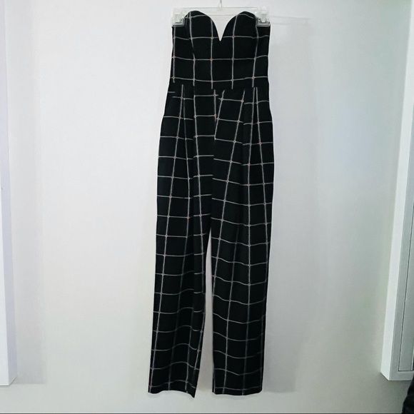 Shona Joy Paralleled Jumpsuit Plaid Check‎ Bustier - Picture 5 of 11